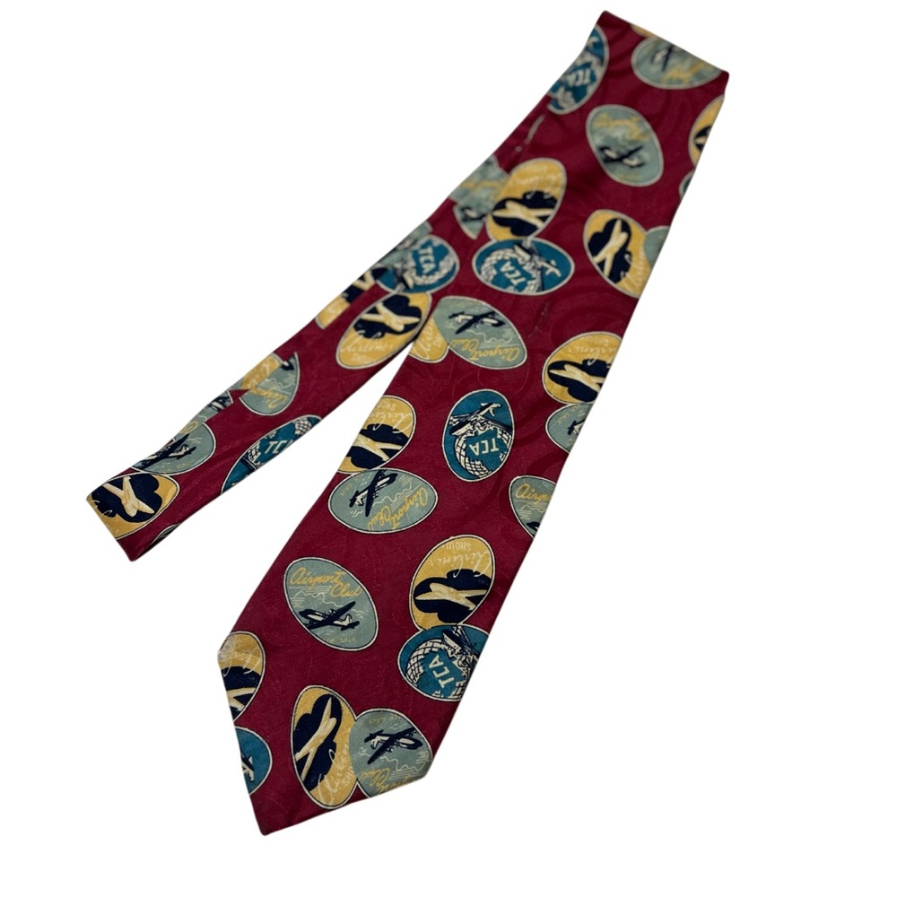 Vintage Chaps Ralph Lauren Airport Club TCA Airline Designer Men's Silk Tie